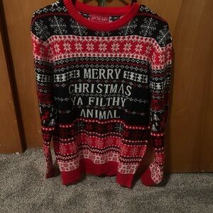 Festive Red and Black Holiday Sweater